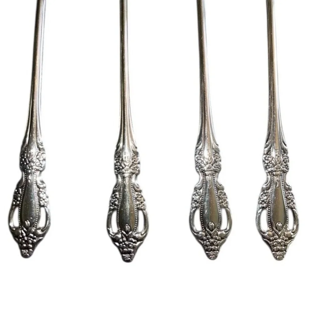 Oneida Raphael Distinction Set Of 4 Long Handle Tea Spoons Stainless
